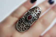 Semi-precious red stone | Silver ring from Armenia