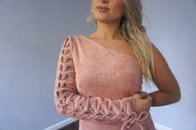 Endless Rose Faux-Suede One-Sleeve Dress