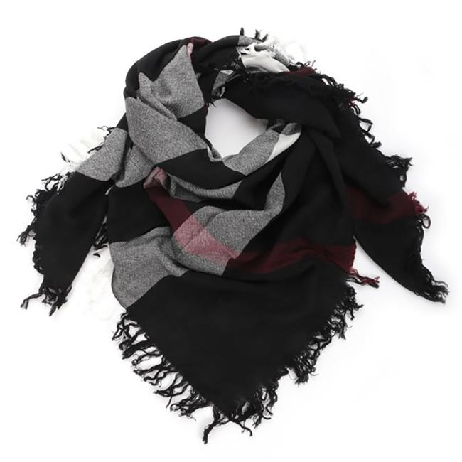 Burberry black deals and red scarf
