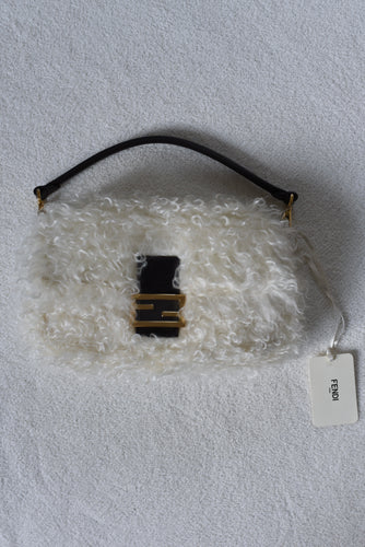 Fendi Fur Effect Mohair Wool Medium Baguette