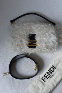 Fendi Fur Effect Mohair Wool Medium Baguette