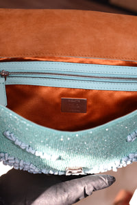 Fendi Re-Edition Turquoise Stone/Bead Baguette