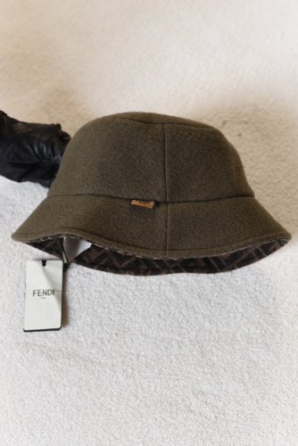 Fendi Wool Green Bucket Hat