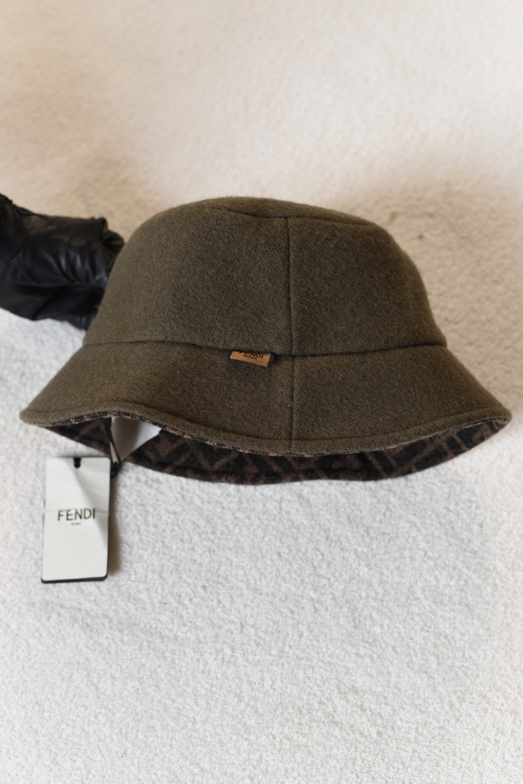 Fendi Wool Green Bucket Hat