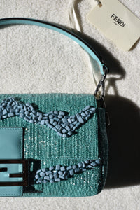 Fendi Re-Edition Turquoise Stone/Bead Baguette
