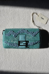 Fendi Re-Edition Turquoise Stone/Bead Baguette