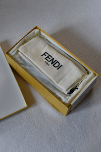 Fendi Cutout Metal Block-Heel Padded Leather Sandals