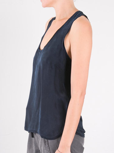 CUPRO RIB BACK TANK / NAVY
