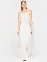 Halston Heritage Crinkle Crepe Wide Leg Pants in CHALK