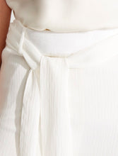 Halston Heritage Crinkle Crepe Wide Leg Pants in CHALK