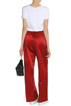 HELMUT LANG Belted satin like wide-leg pants