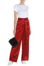 HELMUT LANG Belted satin like wide-leg pants