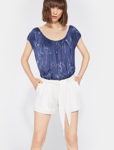 Halston Heritage Tie Waist Shorts in CHALK