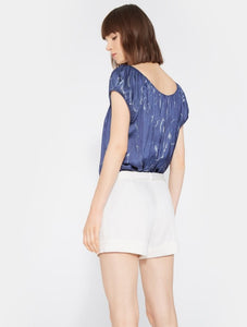 Halston Heritage Tie Waist Shorts in CHALK