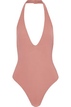 ALIX Open-back stretch-cady halterneck bodysuit