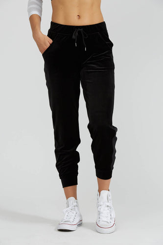 PrismSport track pants in Black velvet