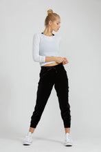 PrismSport track pants in Black velvet