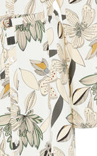 BECKEN Ruffled Floral Silk Midi Dress Ivory Print