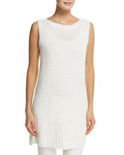 Loro Piana Tobago Knit Linen-Silk Tunic in Optical White