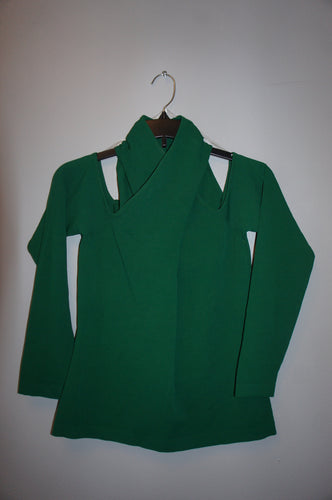 Milly Wrap Keyhole Neck Top in Emerald