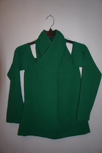 Milly Wrap Keyhole Neck Top in Emerald