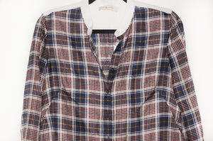Tory Burch Cora Milano Tartan Plaid Silk Shirtdress
