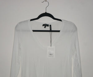 Theory white Jehane Ribbed Shirt