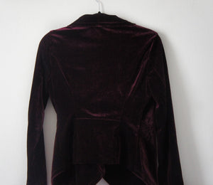 BlankNYC dark plum velvet overlay jacket