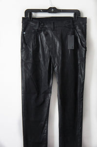 R13 x-over waxed black pants