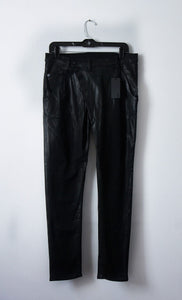 R13 x-over waxed black pants