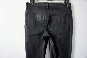 R13 x-over waxed black pants