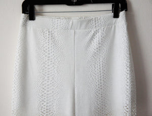Twenty perforated off white wide leg pants