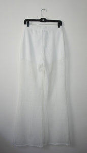Twenty perforated off white wide leg pants