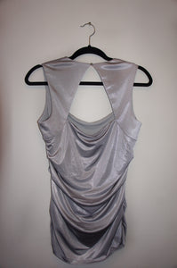 Cache silver sleeveless top