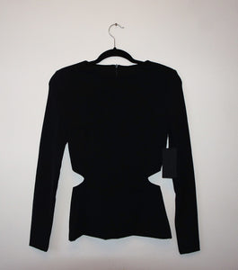 La Pina black cutout long sleeve top