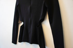 La Pina black cutout long sleeve top