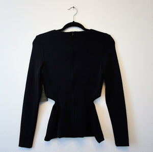 La Pina black cutout long sleeve top