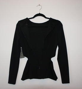 La Pina black cutout long sleeve top
