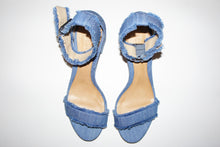 Schutz "Taisa" denim low heels sandals