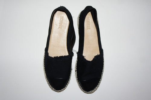 Schutz black espadrille flats