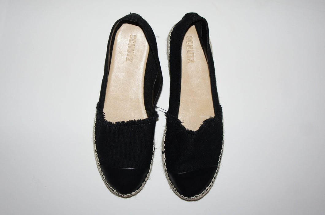 Schutz black espadrille flats