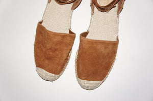 Schutz camel studded espadrille flats