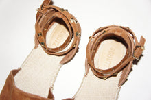 Schutz camel studded espadrille flats