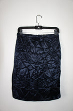 Nina Ricci crease effect high slit blue skirt