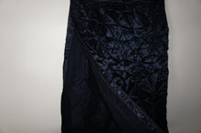 Nina Ricci crease effect high slit blue skirt