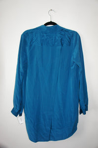 Halston Heritage blue long sleeve shirt dress
