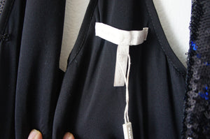Halston Heritage Satin-trimmed sequined wrap dress