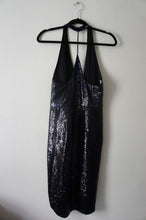 Halston Heritage Satin-trimmed sequined wrap dress