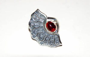 Red crystal | Silver ring from Armenia