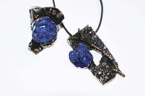 Blue stone | Silver ring | Pendant set